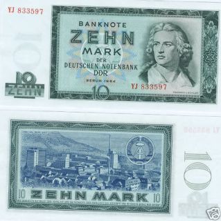 DDR 1964 10 Mark Ersatznote kassenfrisch Ro.355b