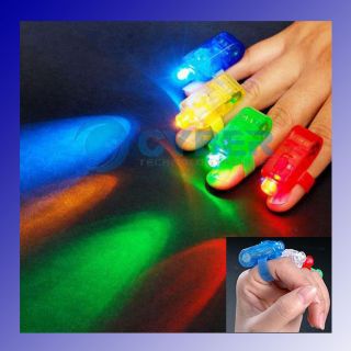 4x Color LED Bright Finger Ring Lights Rave Party Glow