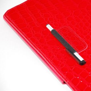 Schale Cover Case Leder Rot für Apple iPad3 iPad 3 360°
