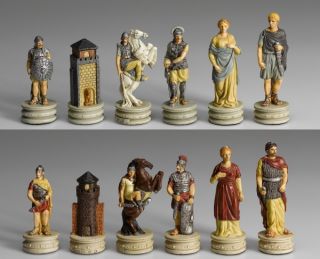 Hochwertige Schachfiguren aus gemahlenen Stein, mit Kunstharz gebunden