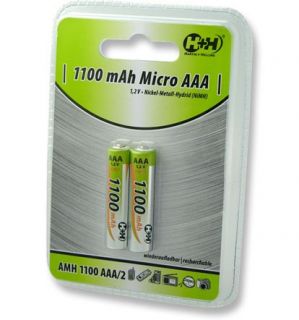 NiMH Akku 1100mAh Typ Micro AAA 2er Pack