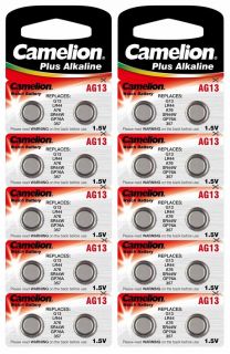 20x AG13 Alkaline Knopfzellen V357 GP76A 357 SR44W LR44