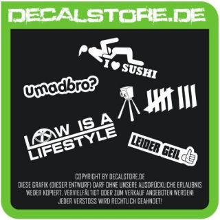 DUB / / JDM Aufkleber Set US Style Sticker Shocker Autoaufkleber