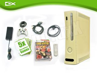 Microsoft Xbox 360 Konsole Bundle BEIGE LACKIERT Design +5 Spiele +Zub
