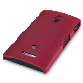 SONY XPERIA P GUMMIERTES HARDSKIN HÜLLE IN ROT, QUBITS RETAIL