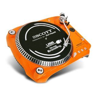 Scott DJX 100 TT Plattenspieler (Phono Vorverstärker, USB 2.0) orange