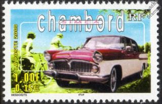 SIMCA CHAMBORD / FORD VEDETTE CAR STAMP (2000 France)