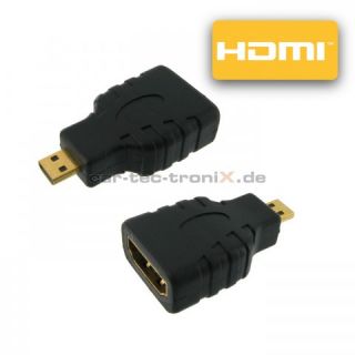 Highspeed HDMI Adapter schwarz Buchse Typ A Stecker Typ D Mikro Video
