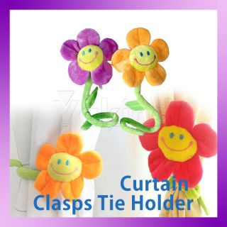 Flower Curtain Clip Sunflower Tie Back Flexible Clasps Tieback