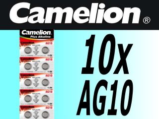10x AG10 Knopfzellen LR1130 LR54 189 GP89A 389 Camelion