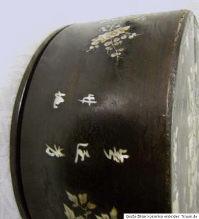RARITÄT Holzschatulle / Holz Perlmuttintarsien, Schriftzeichen China