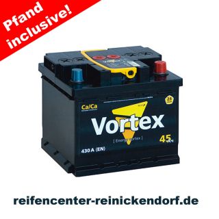 VORTEX Standard Autobatterie 12V 45Ah 390A ersetzt 36 40 50 Ah