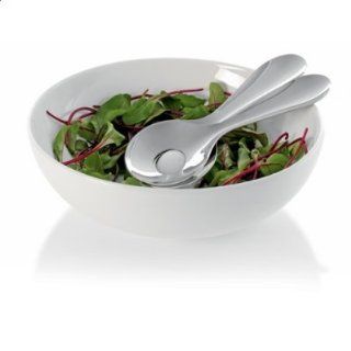 EGO Salatschüssel aus Porzellan inkl. Salatbesteck, weiß, 30 cm