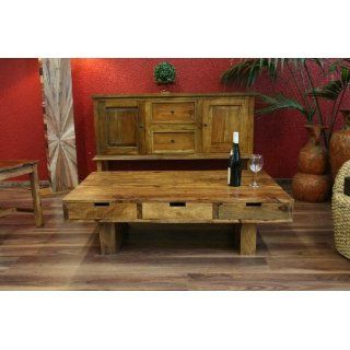 Couchtisch, 6 Schubladen, Tisch, Holz, Massiv, Bali, 110x60cm 