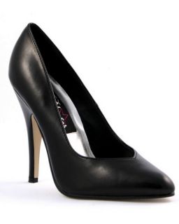 High Heel Domina Pumps Abendschuh Schwarz Kunstleder Edel US 12 42