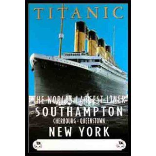 Titanic Poster Southampton + ALU Rahmen, schwarz Küche