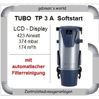 TUBO TP 3 A Zentralstaubsauger 423 Airwatt, 374 mbar Unterdruck