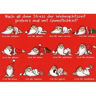 Weihnachtspostkarte mit lustigen Sprüchen   Nach all dem Stress der