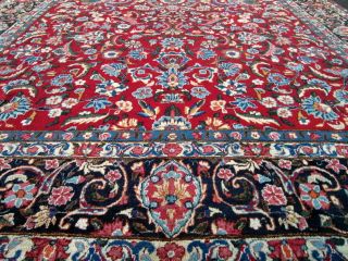 Feiner Perser Teppich Yazd Alt 427 x 287 cm Handgeknüpft Old Carpet