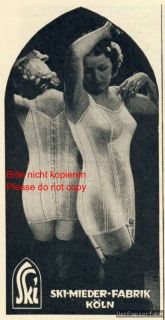 Mieder Damenunterwäsche Firma Ski Köln Reklame 1942 werbung bodice