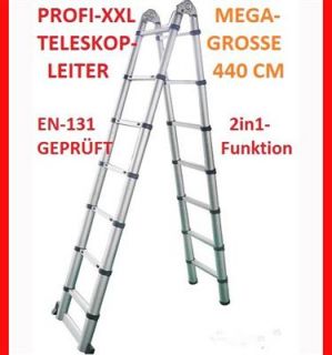 Multifunktionsleiter ALU 440 CM Teleskop LEITER Klappleiter