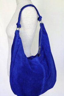 Shopper / Beuteltasche aus echt. Wildleder, Royal Blau Italy 