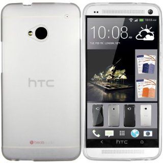 mumbi TPU Schutzhülle HTC One Hülle halbtransparent milchig weiss