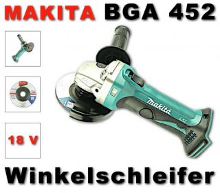 Makita BGA 452 18V Li ion Akku Winkelschleifer Solo   nur das Gerät