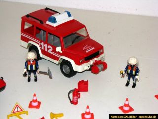 Playmobil 3181 Feuerwehrvorausfahrzeug mit Schlauchboot und zubehör