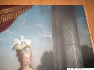 Biedermeier Radierung alt koloriert Marie Antoinette um 1800