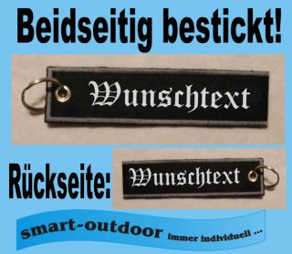 Schlüsselanhänger bestickt Schlüsselband Wunschtext