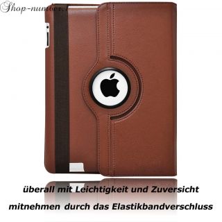 iPad 3 & 2 LederTasche 360° +SchutzFolie +Stift SmartCover Schutz