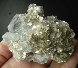 Fine Mineralien TOP Transparent Aquamarin,Muskovit ~ Xuebaoding