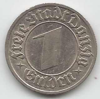 466) Danzig 1 Gulden Wappenschild, 1932, sehr schön