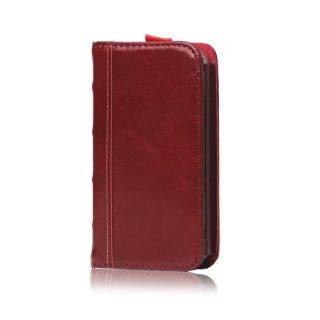 Portmonee Portemonnaie Leder Tasche Hülle Wallet Case Rot #481