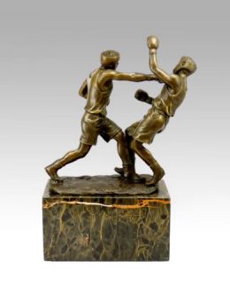 Künstler Bronze Pokal Sportpokal Boxen signiert Milo