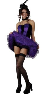 Damen Kostüm Burlesk Moulin Rouge Violett Western Saloon Girl Outfit