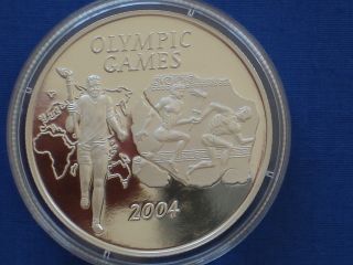 Ghana 500S Silver Proof 2003 Athens Olympic Games Torch Runner