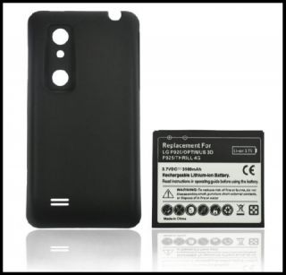 Power Akkuu 3300mAh Für LG P 920 Optimus Black + Akkudekel Extendet