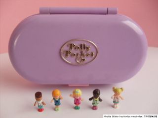Polly Pocket Mini ♥Stempel Schule♥**KOMPLETT**5 Pollys 