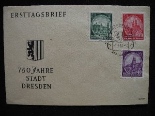 DDR 1956 Mi. Nr. 524   526 FDC Ersttagsbrief 750 Jahre Stadt Dresden