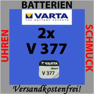 2x V377 Uhren Batterie Knopfzelle SR66 SR626 VARTA Neu