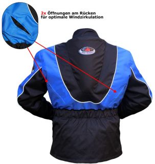 Motorradjacke Jacke mit Rückenhöcker Hump Blau S 4XL