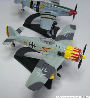 Schuco Mustang P 51 und Fokke Wulf FW 190 Modellflugzeuge Standmodelle