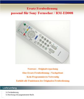 Ersatz Fernbedienung für SONY RM ED008 TV LCD Fernseher Remote