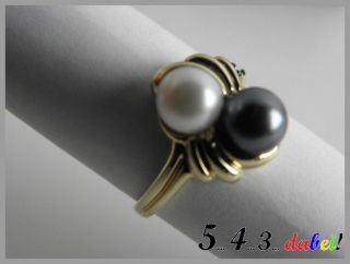 Damen Ring Goldring 585er Gelbgold Gold Fingerring mit Perlen Gr. 17