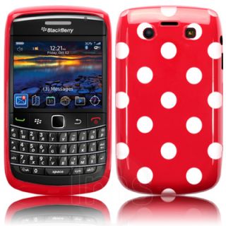 roten Punkten Gel Huelle fuer Blackberry Bold 9700 Displayschutzfolie