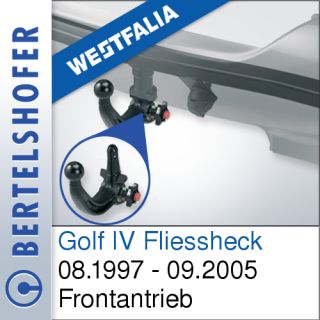 Anhängerkupplung abnehmbar VW Golf IV Fliessheck Typ 1J 08.1997 09