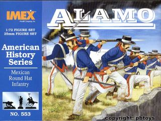 72 Figuren IMEX 553 Alamo Mexiko Round Hat Infantry