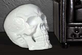 DuNord Totenkopf Skulptur Figur SKULL Schädel hochglanz weiss NEU